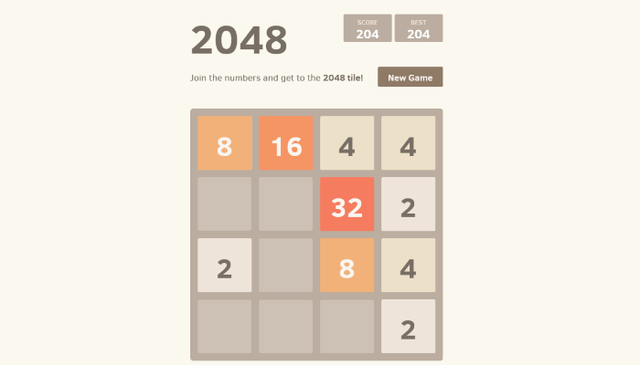 2048 Jeu on Wungan 